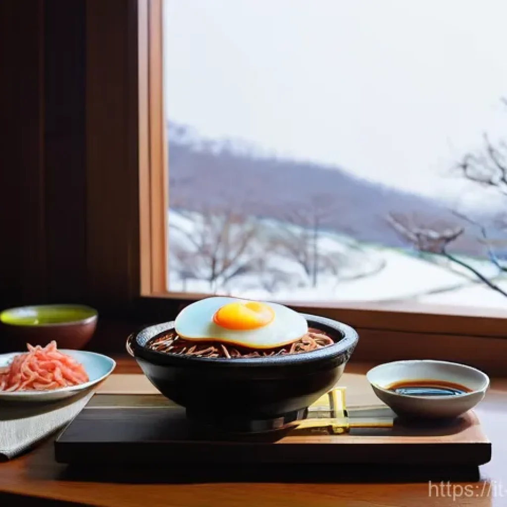 한식의 지역별 특색 - **Northern Korean Winter Feast:**
    A warm and inviting scene inside a traditional Korean home dur...