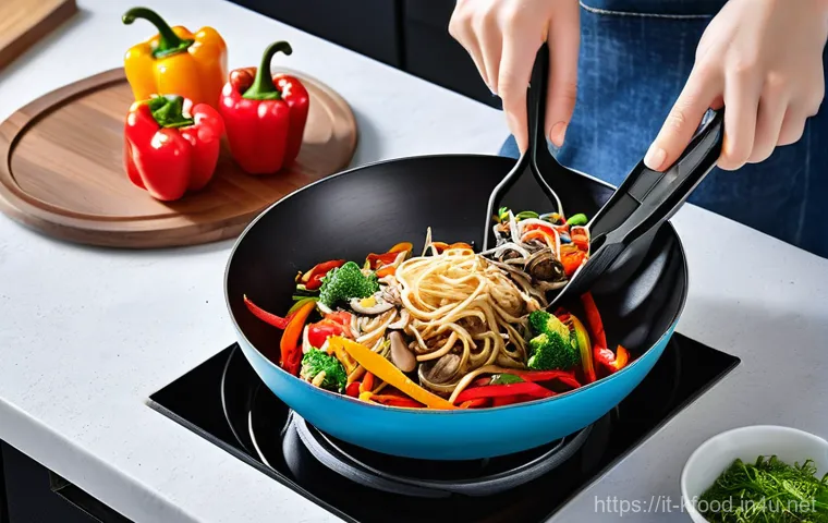 한식 주방 필수 아이템 - **Prompt:** A vibrant, close-up shot of a steaming "Dolsot" stone bowl filled with a perfectly cooke...