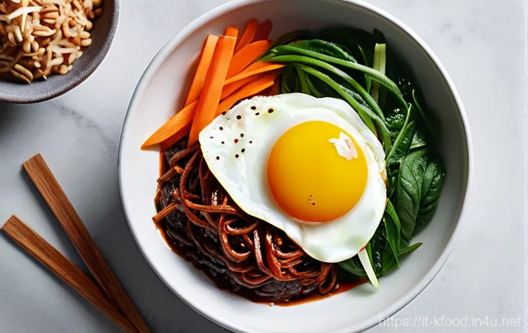 한식 소스 제품 리뷰 - **Gochujang:** A close-up, high-angle shot of a glossy, rich red Gochujang paste in a traditional wh...