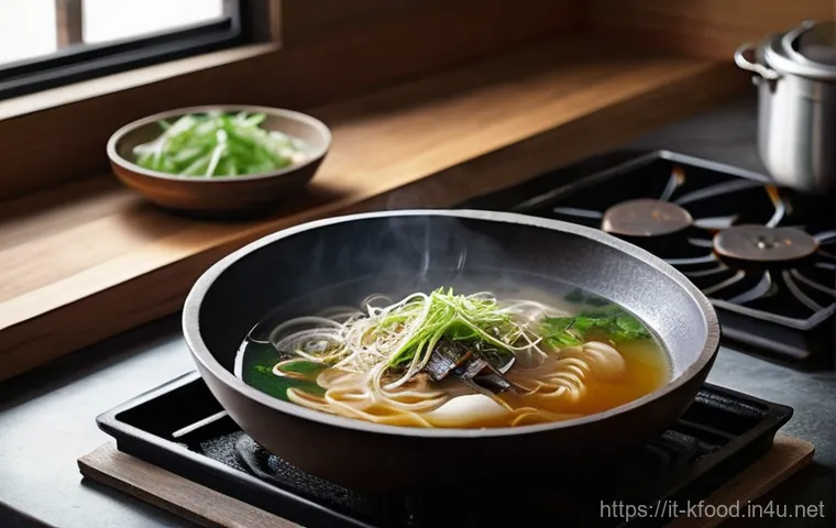 한식 육수 만들기 - **Prompt 1: The Heart of Korean Broth Tradition**
"A cozy, sunlit Italian kitchen with rustic wo...