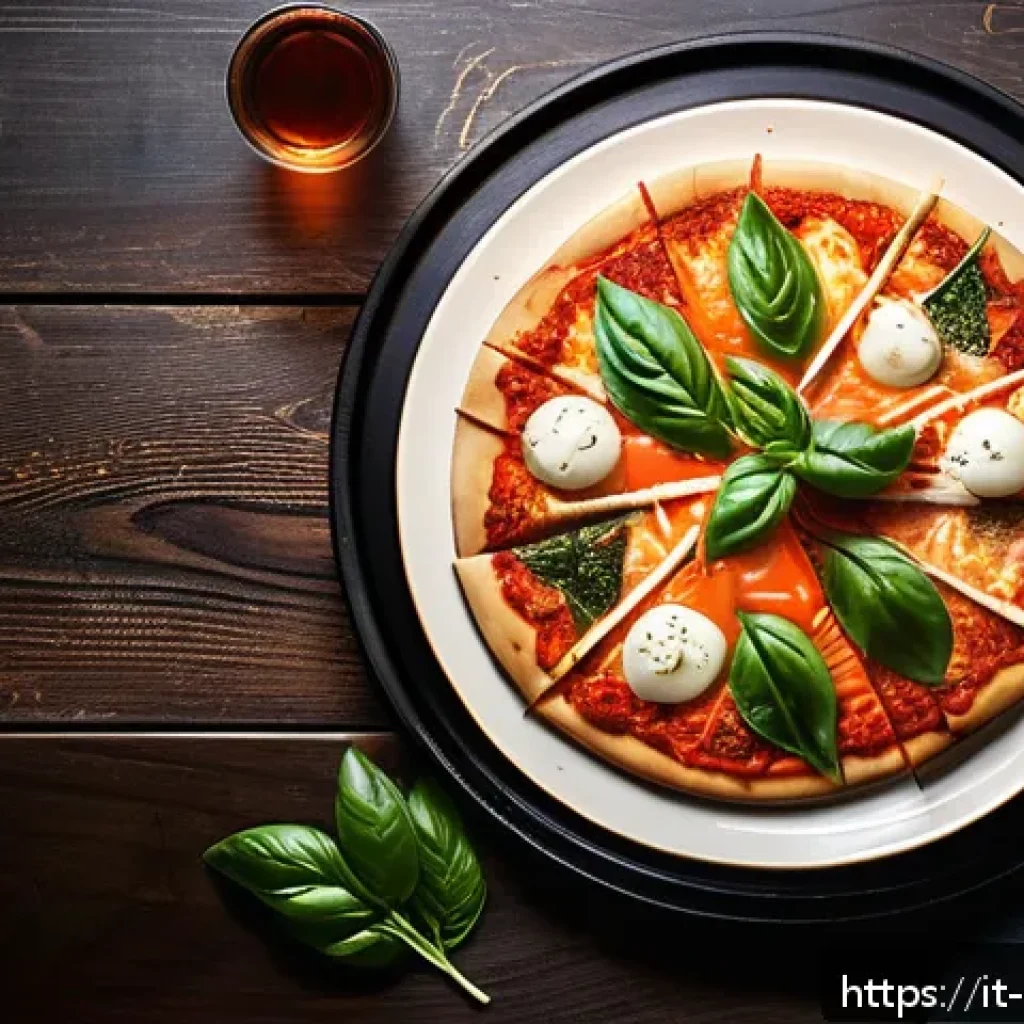 한식의 글로벌 스타트업 - A vibrant, modern Italian gourmet restaurant setting featuring a stylish plate of fusion kimchi pizz...